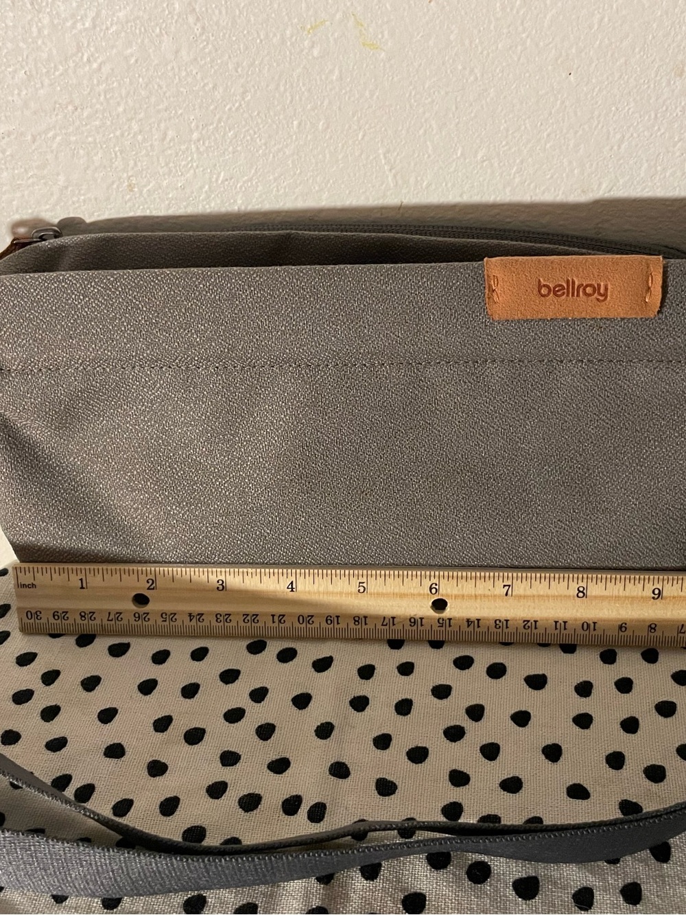 Bellroy Gray Crossbody Pouch with Leather Logo Tab